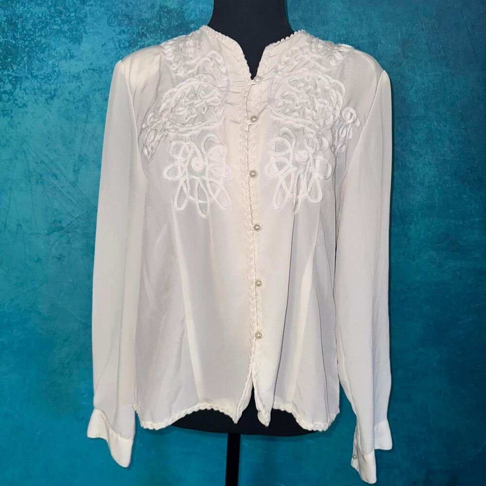 Vintage Blouse 90s Coquette Victorian Cottagecore